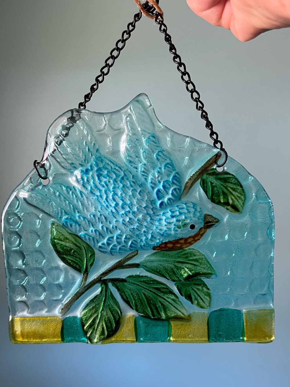 Vibrant Glass Art Bird Suncatcher